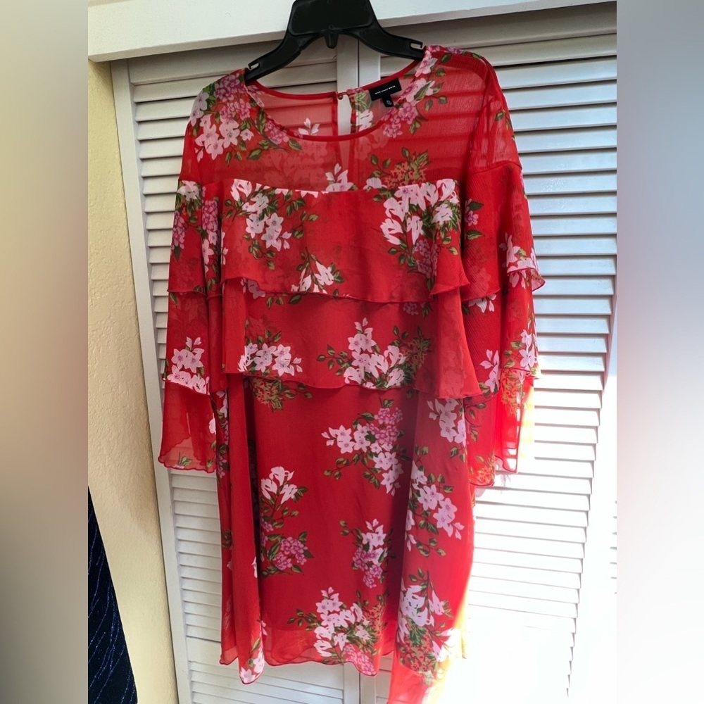 Who What Wear Women’s Sz XL Orange Floral Dress